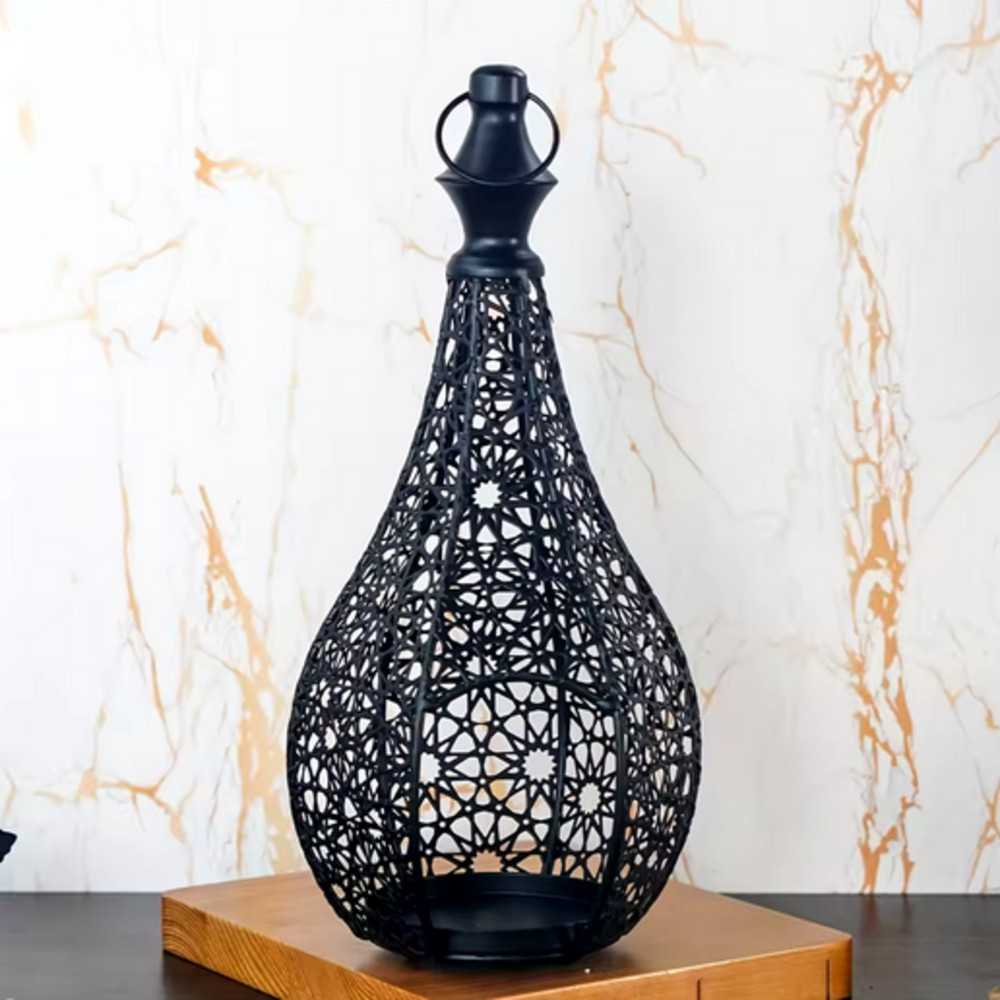 Moroccan-Style Metal Lantern Tealight Candle Holder