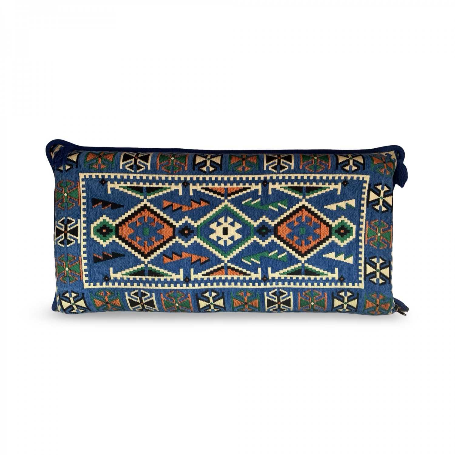 ANATOLIA Blue 90 x 45 cm Large Kilim Pillow Case - Unstuffed