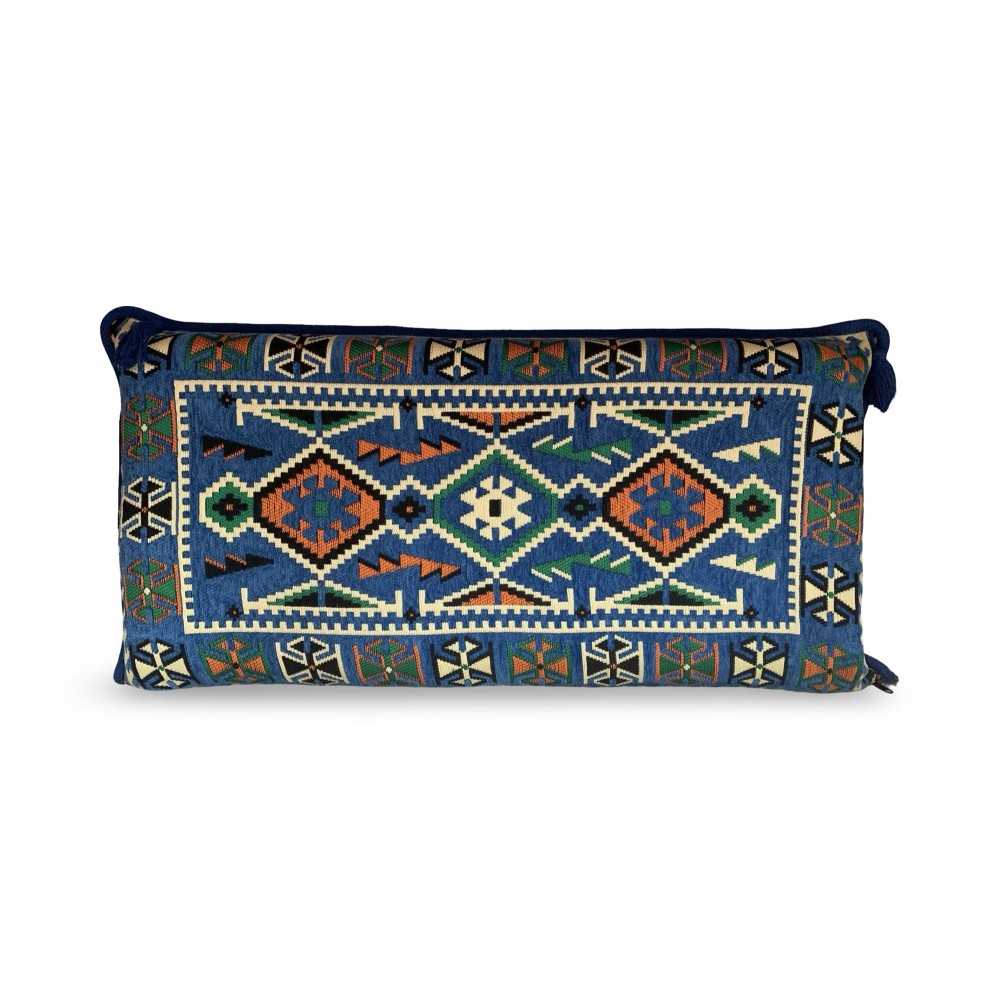 ANATOLIA Blue 90 x 45 cm Large Kilim Pillow Case - Unstuffed