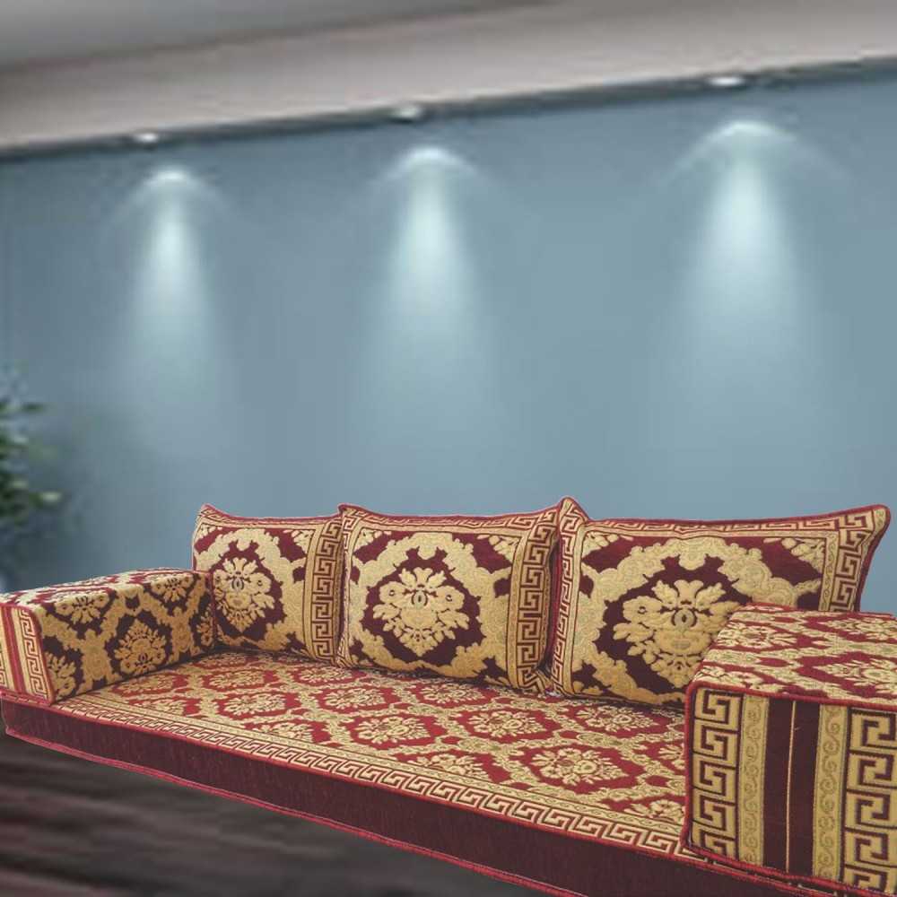 Floral-5 Three Seater Majlis Floor Sofa Couch