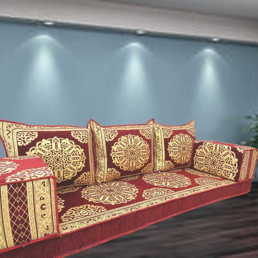 CRYSTAL Three Seater Majlis Floor Sofa Set