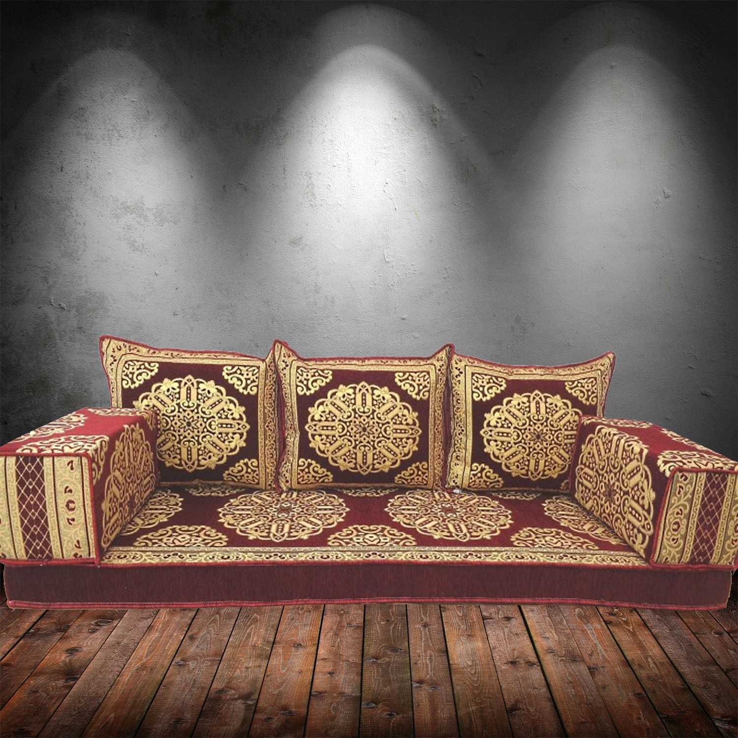 CRYSTAL Three Seater Majlis Floor Sofa Set