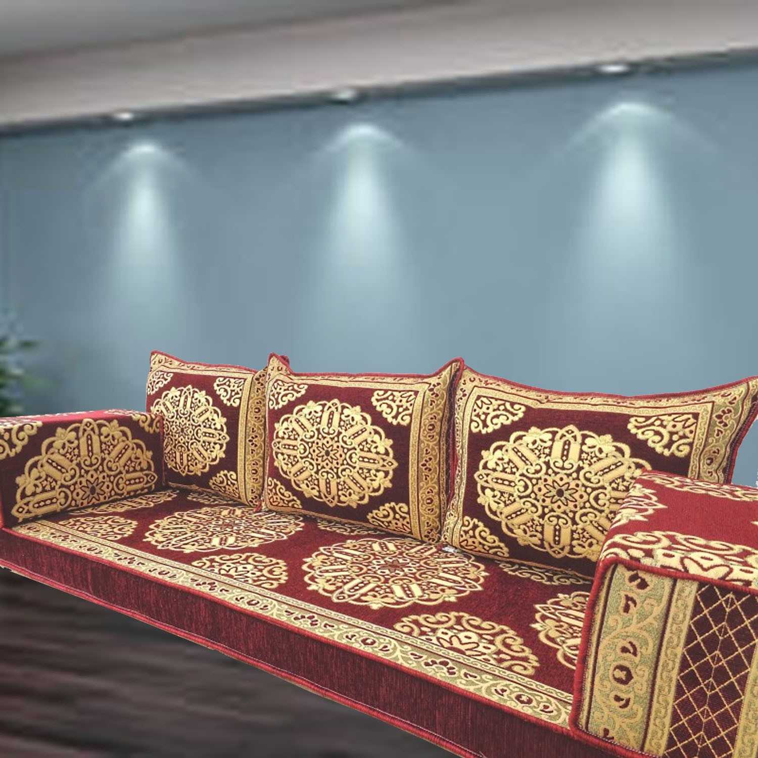 CRYSTAL Three Seater Majlis Floor Sofa Set