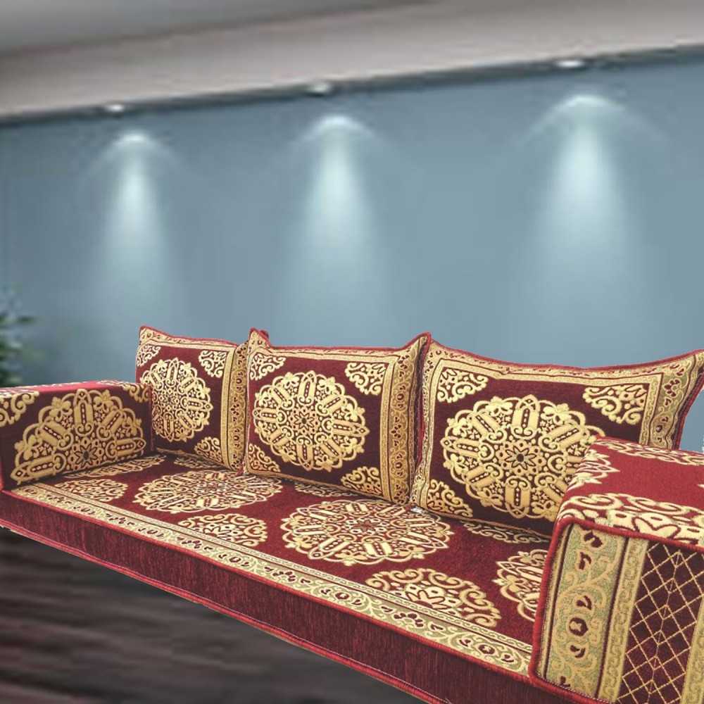 CRYSTAL Three Seater Majlis Floor Sofa Set