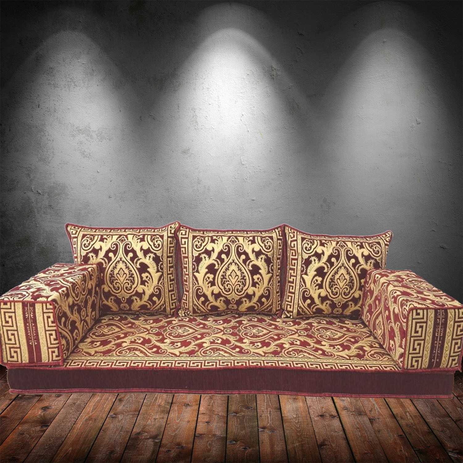 FLAME Three Seater Majlis Floor Sofa Set