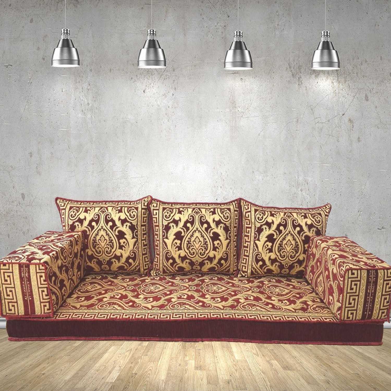 FLAME Three Seater Majlis Floor Sofa Set