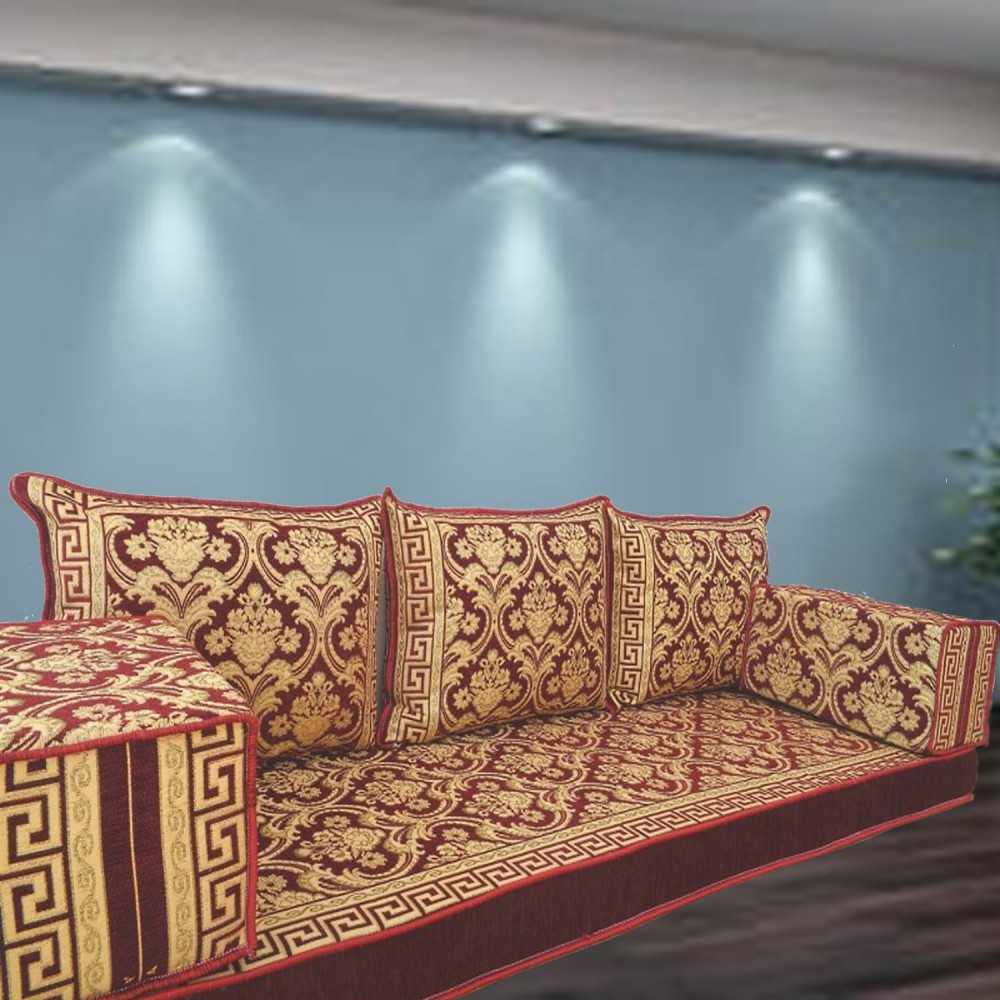 FLORAL-6 Three Seater Majlis Floor Sofa Set