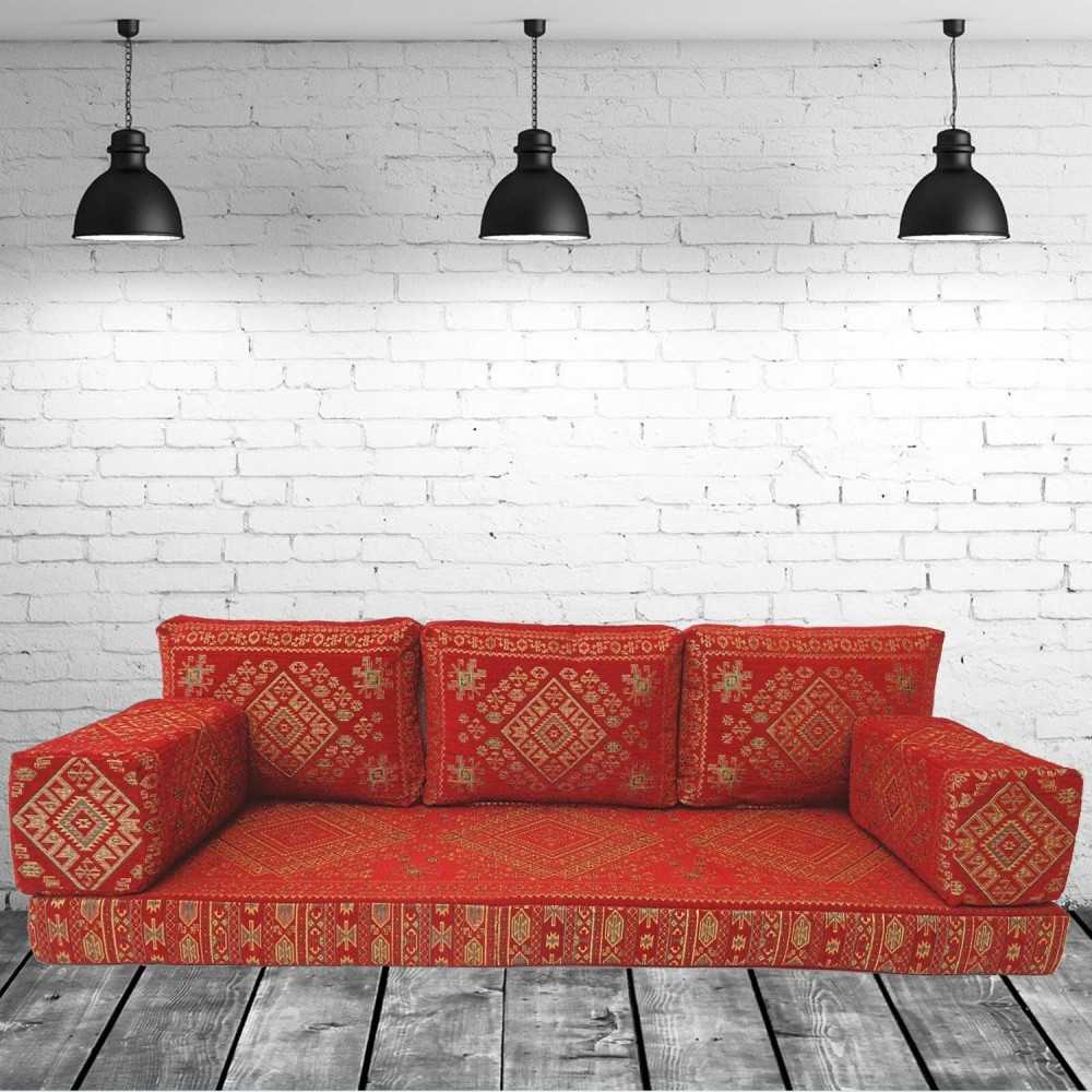 Floor sofa with triple back pillows - SHI_FS71