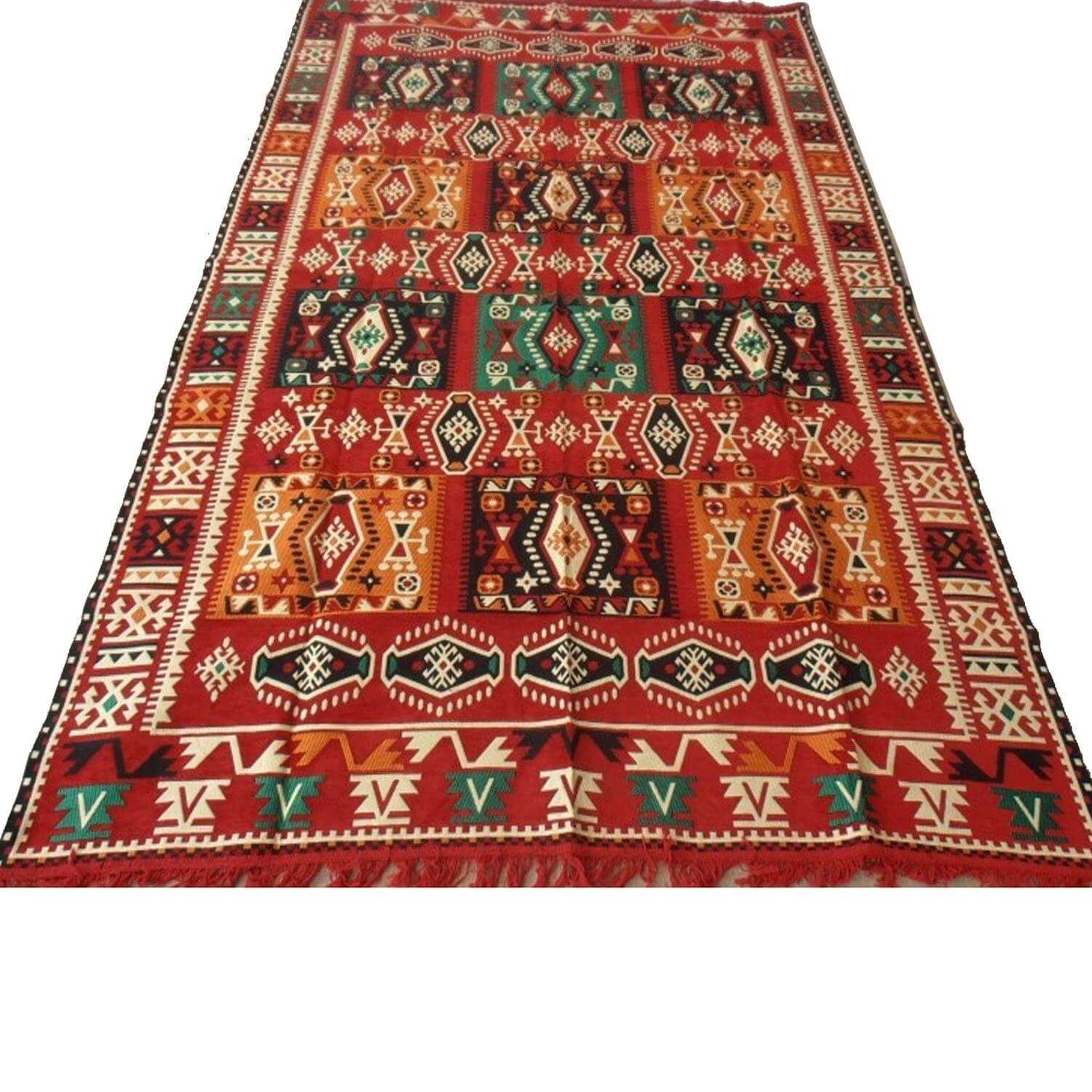 Oriental kilim rug, Turkish kilim rug, Bohemian home interior