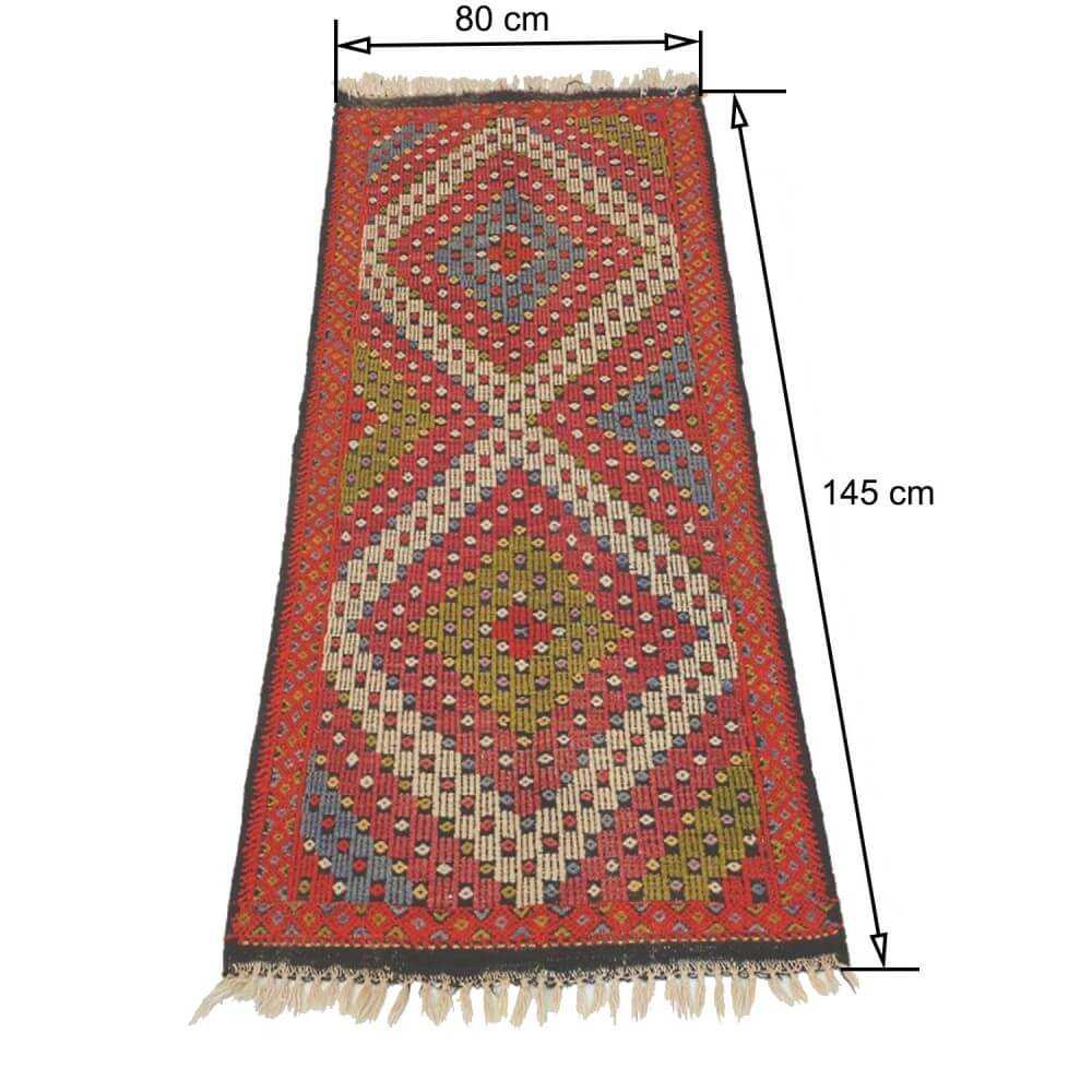 145 x 80 cm Handwoven oriental kilim rug - SHI_KR06