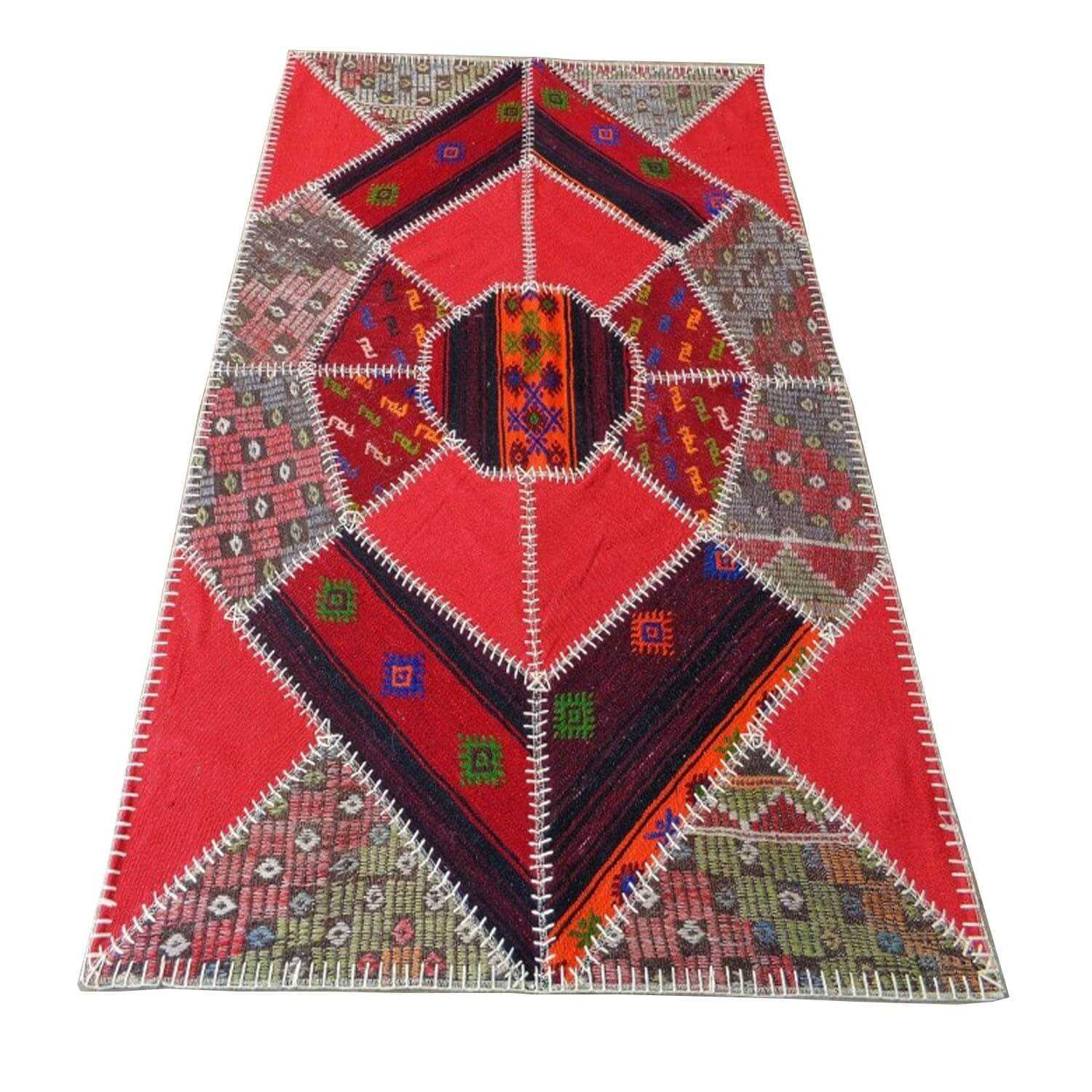 180 x 120 cm Handwoven patch work oriental kilim rug - SHI_KR12