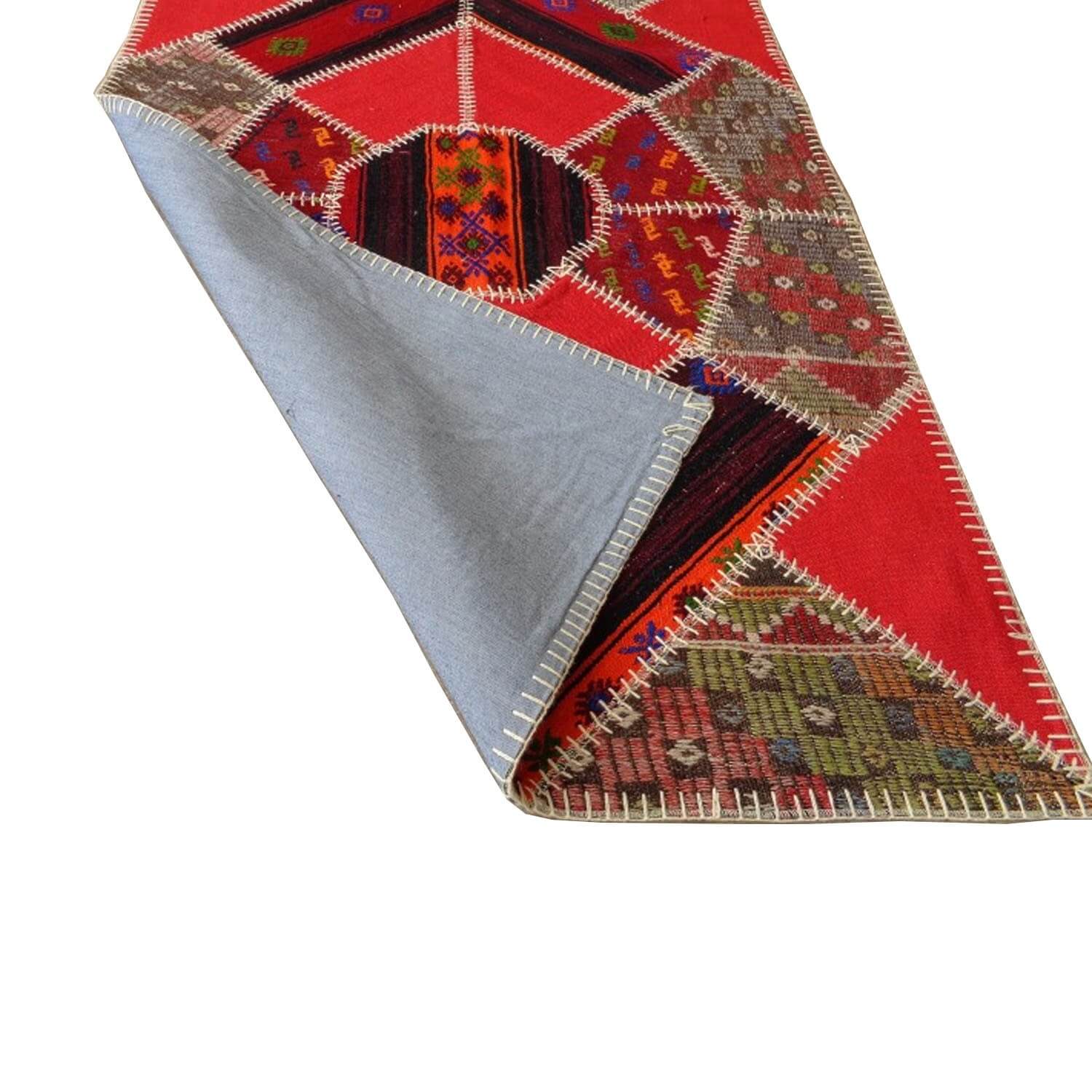 180 x 120 cm Handwoven patch work oriental kilim rug - SHI_KR12