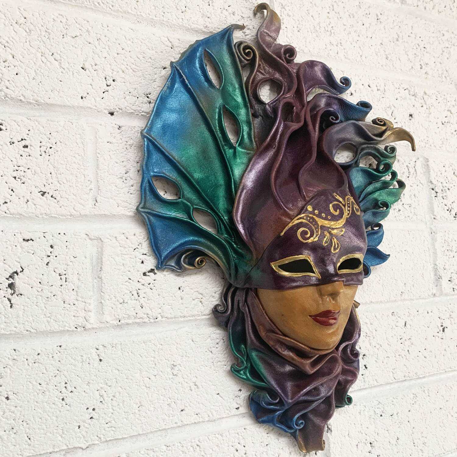 Handmade Handpainted Decorative Leather Wall Mask – Venetian Style