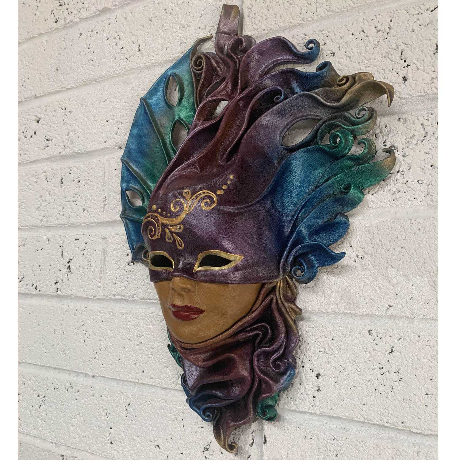 Handmade Handpainted Decorative Leather Wall Mask – Venetian Style