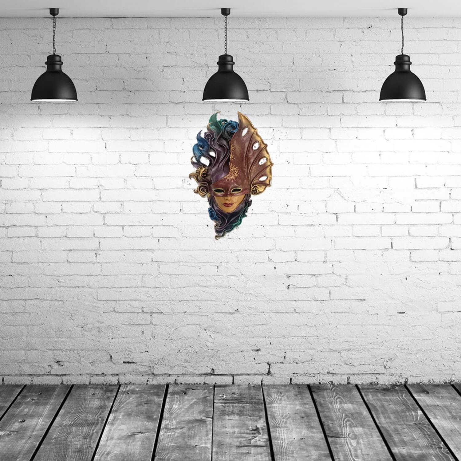 Venetian-Inspired Handpainted Leather Wall Mask – Artisan Crafted Venetian-Inspired Handpainted Leather Wall Mask – Artisan Crafted