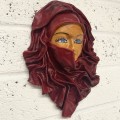 Middle Eastern woman moulded leather wall mask