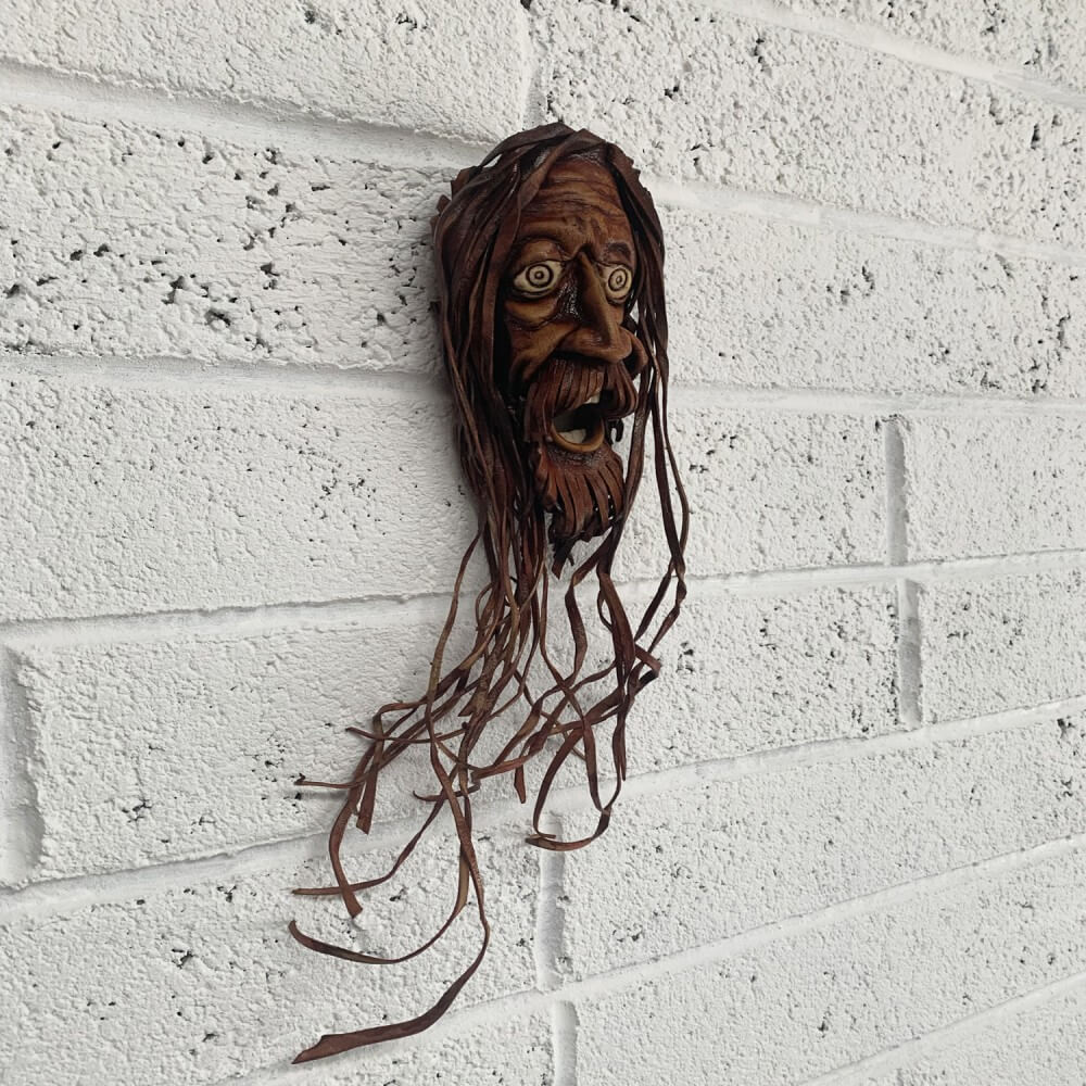 Rasta man moulded leather wall mask