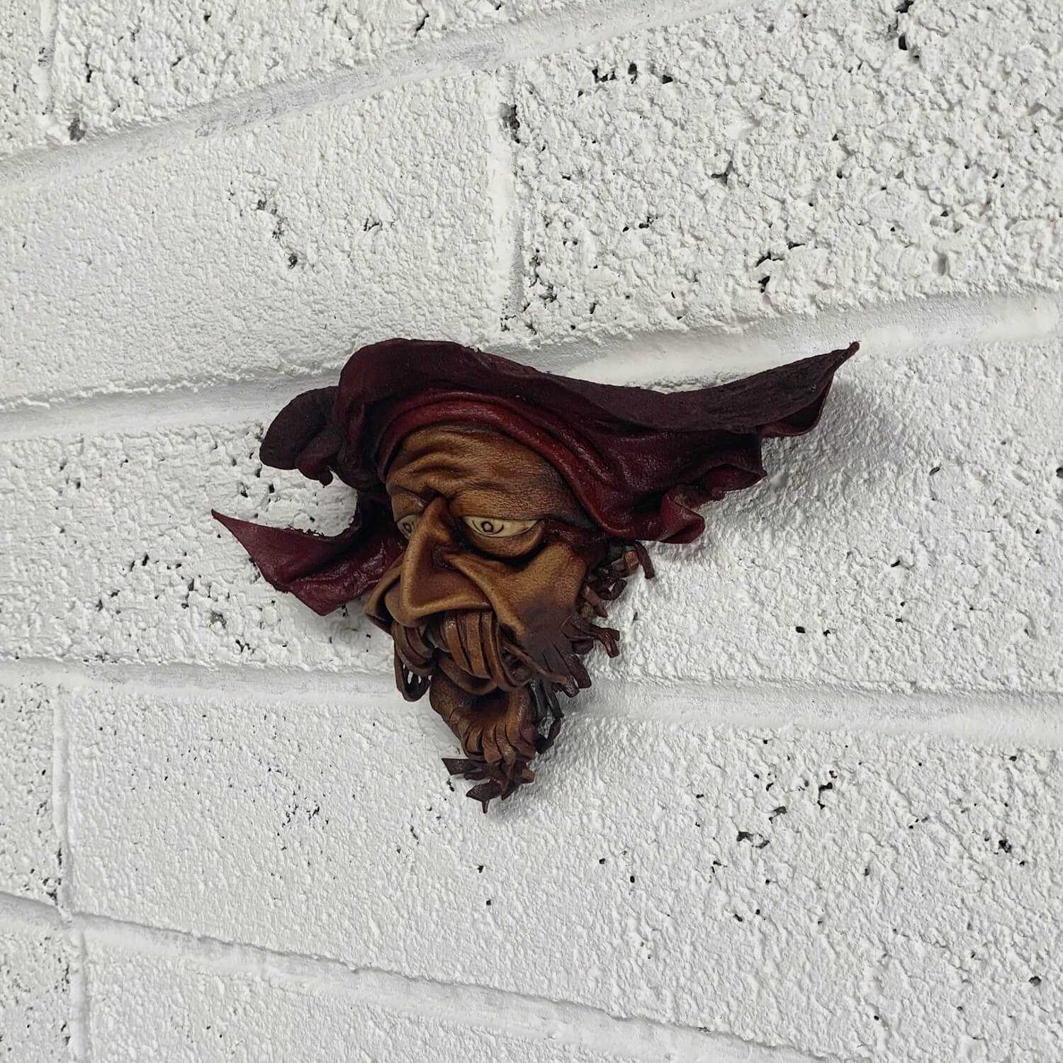 Pirate moulded leather wall mask