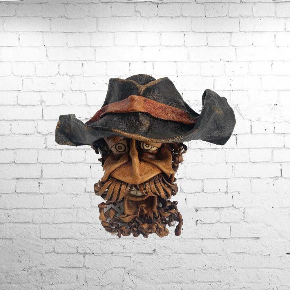 Pirate moulded leather wall mask