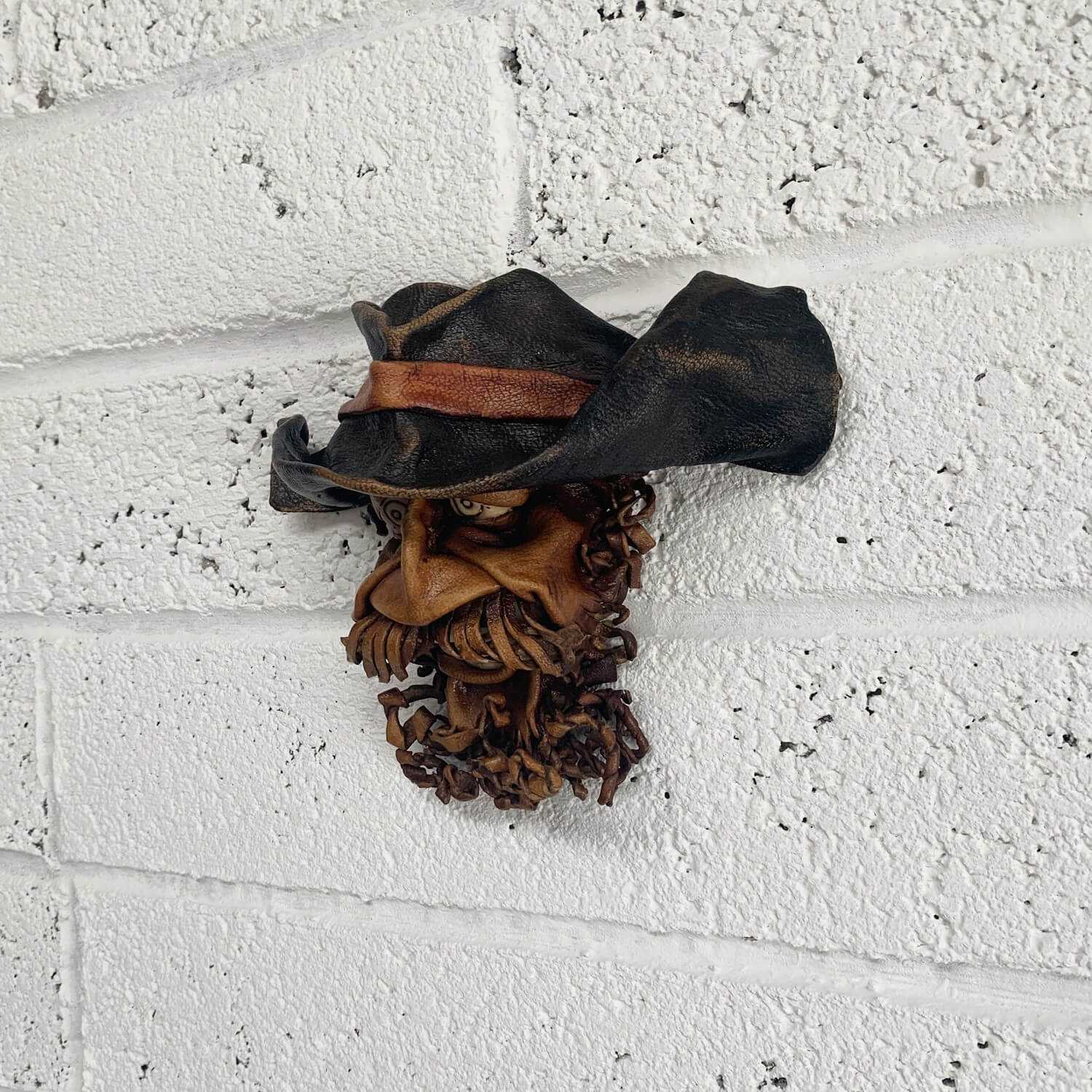 Pirate moulded leather wall mask