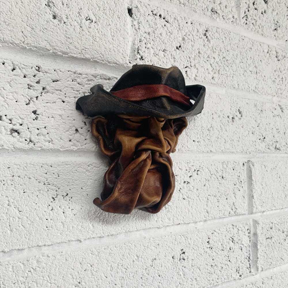 Pirate moulded leather wall mask