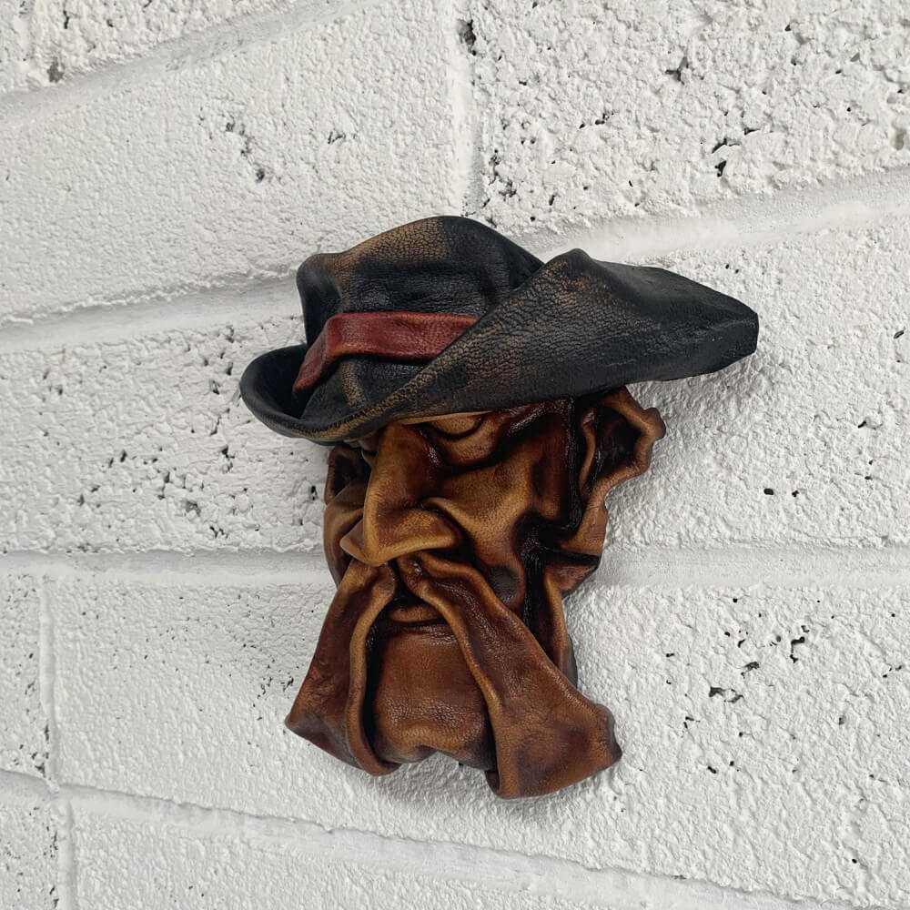 Pirate moulded leather wall mask