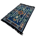 180 x 120 cm Machine woven oriental blue Turkish kilim rug