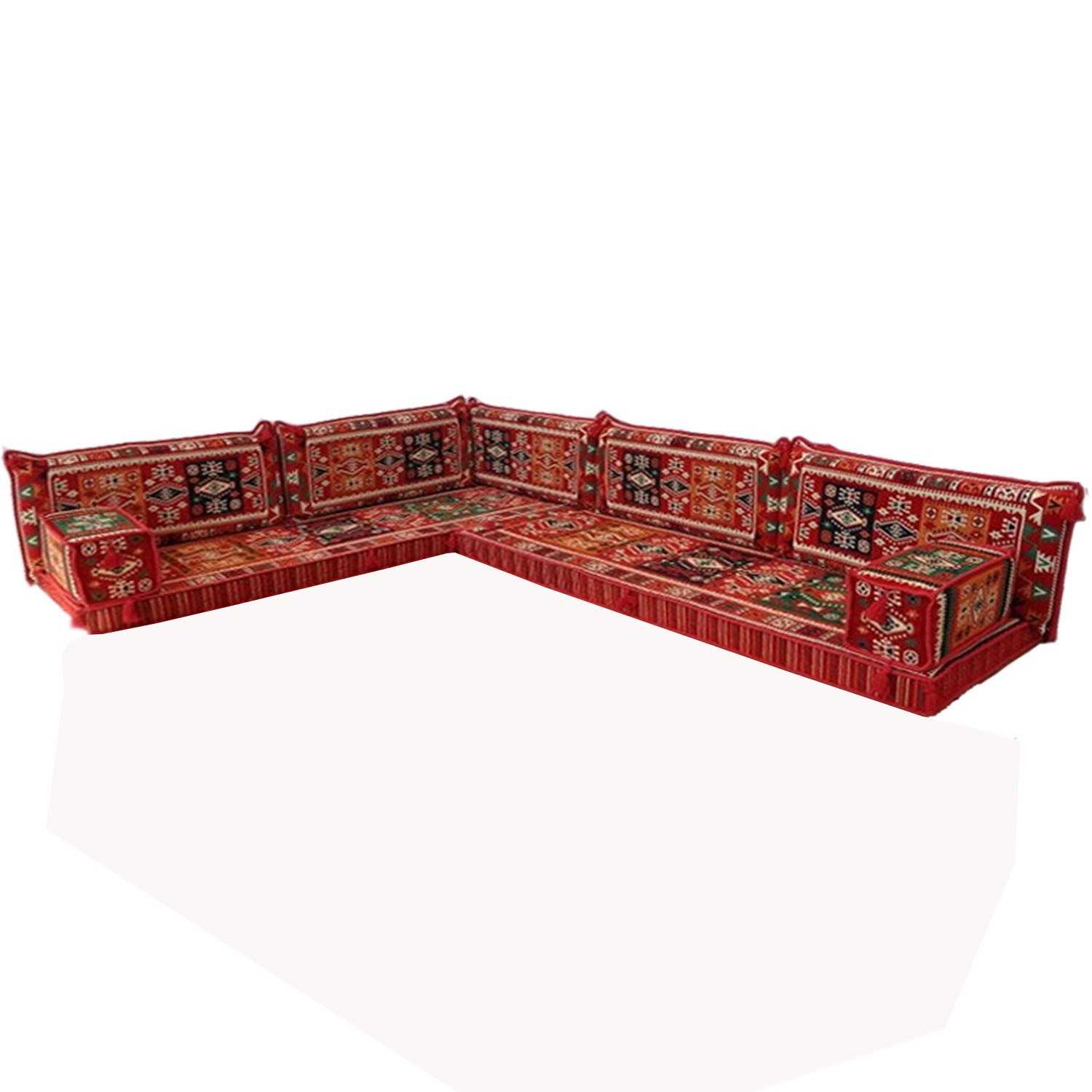 MYLASA Six seater corner floor sofa set