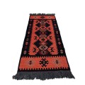 120 x 60 cm Reversible Turkish kilim runner - Red/Black