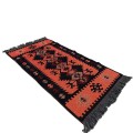 120 x 60 cm Reversible Turkish kilim runner - Red/Black