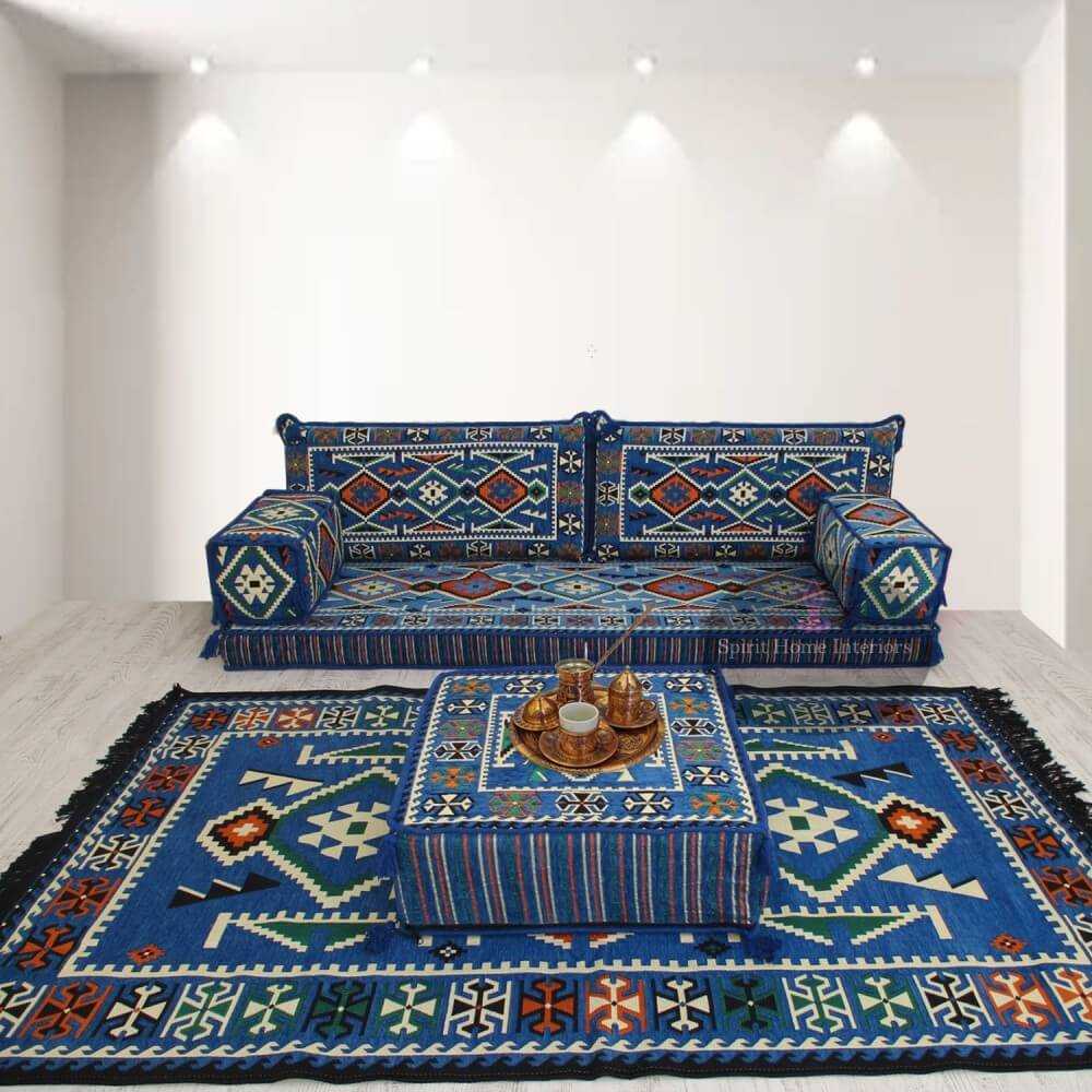 ANATOLIA Blue 7-Piece Combo Living Room Set