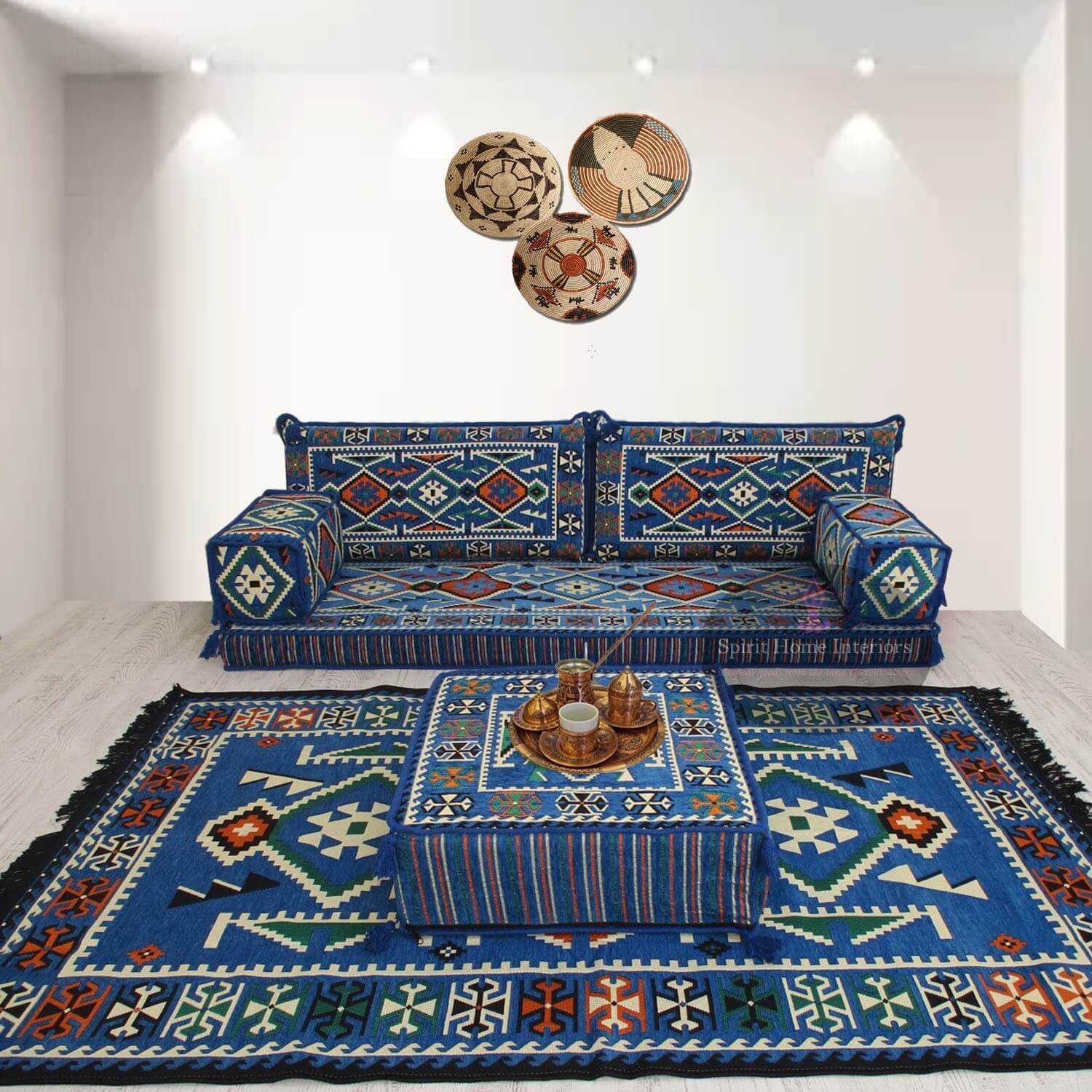 ANATOLIA Blue 7-Piece Combo Living Room Set