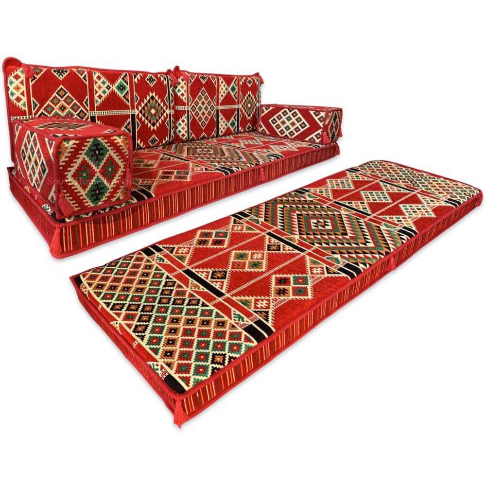 KILIM Double Base Three Seater Floor Sofa Set