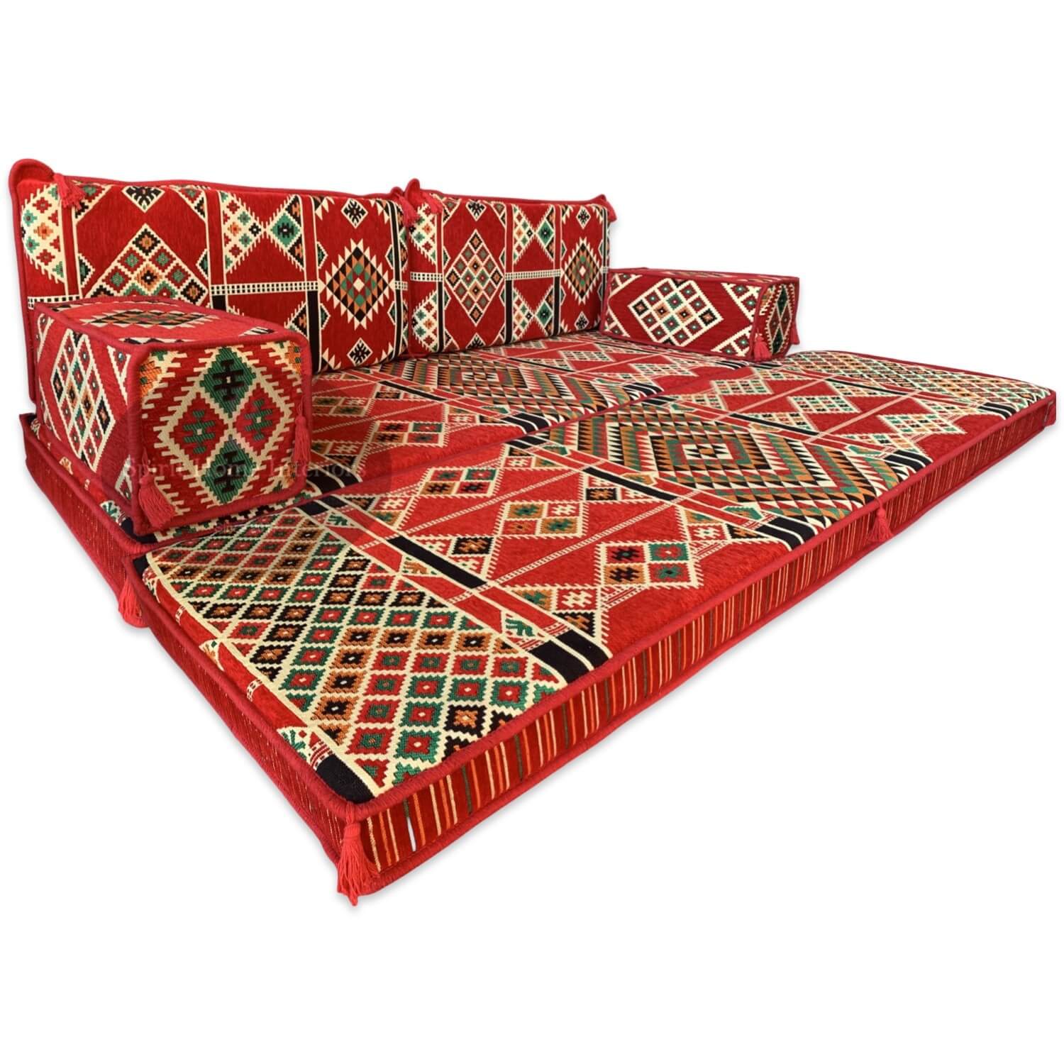 KILIM Double Base Three Seater Floor Sofa Set