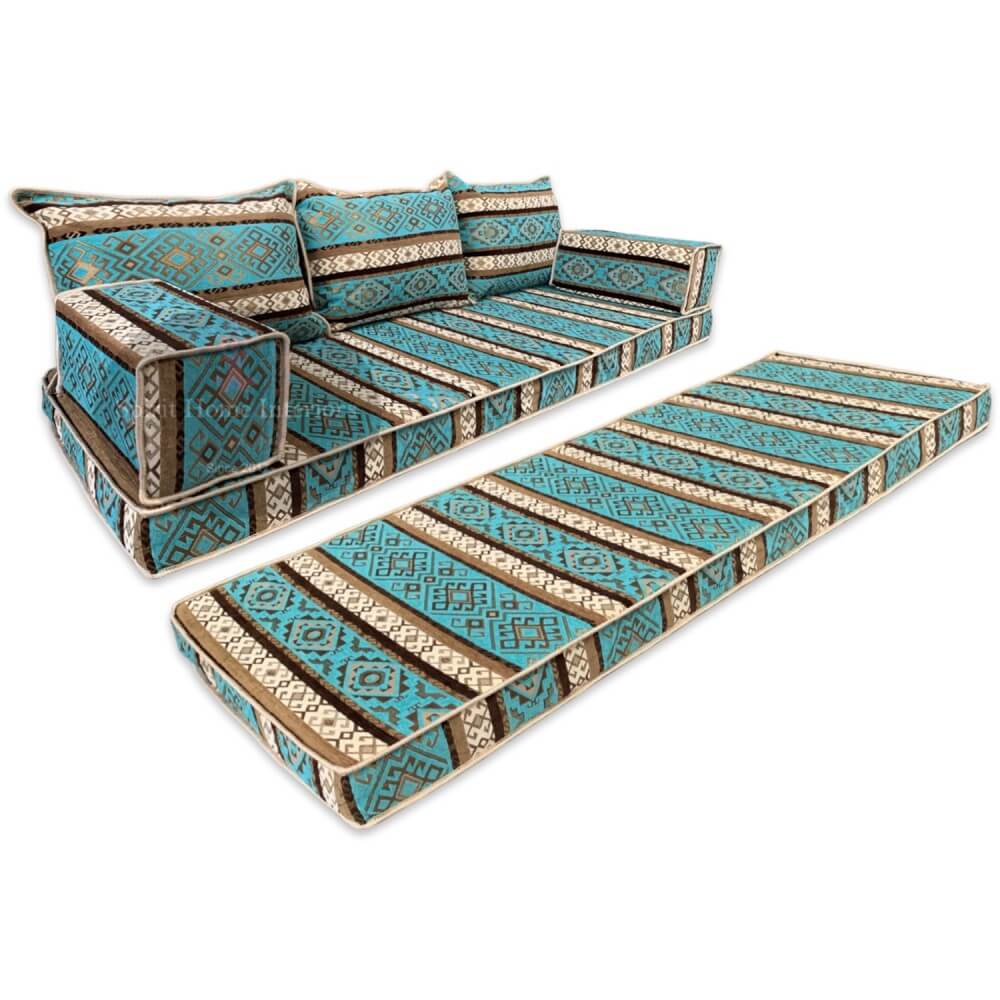 TROPICANA Double Base Three Seater Floor Sofa Set