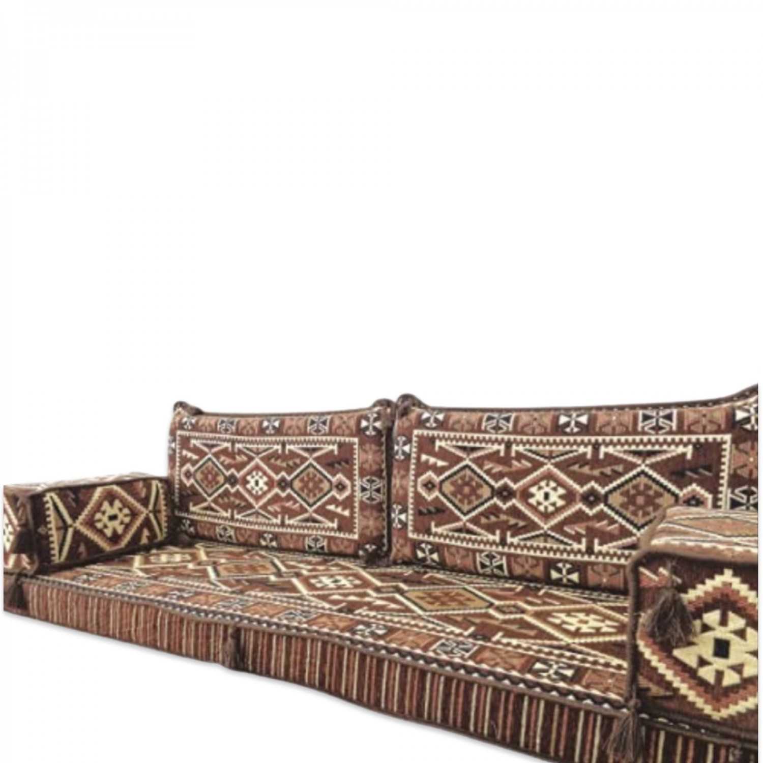Anatolia Brown Three Seater Majlis Floor Sofa Couch