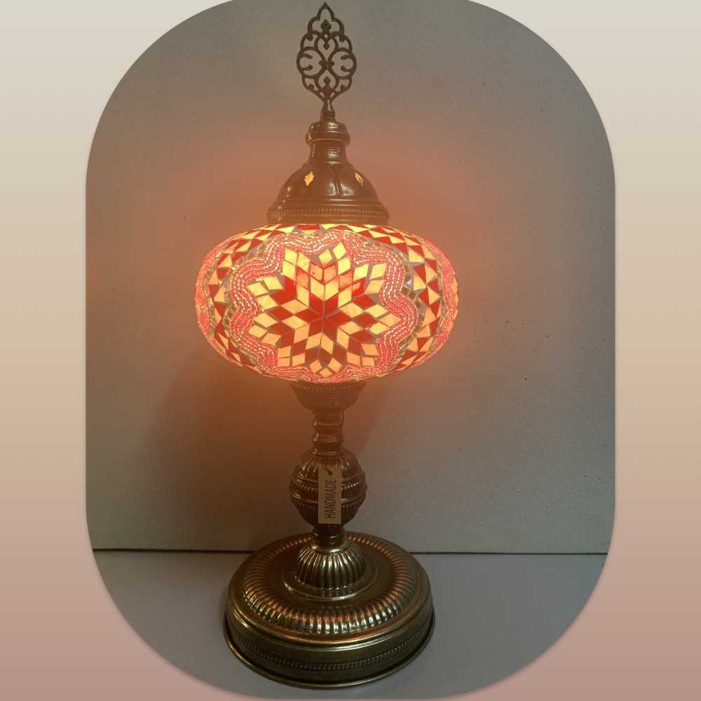 Large Star Pink Mosaic Glass Table Lamp