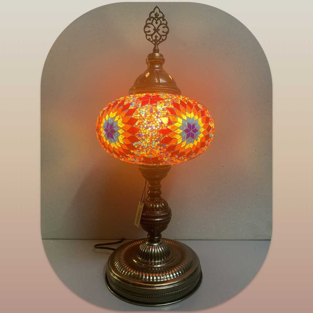 Large Star Red Mix Mosaic Glass Table Lamp