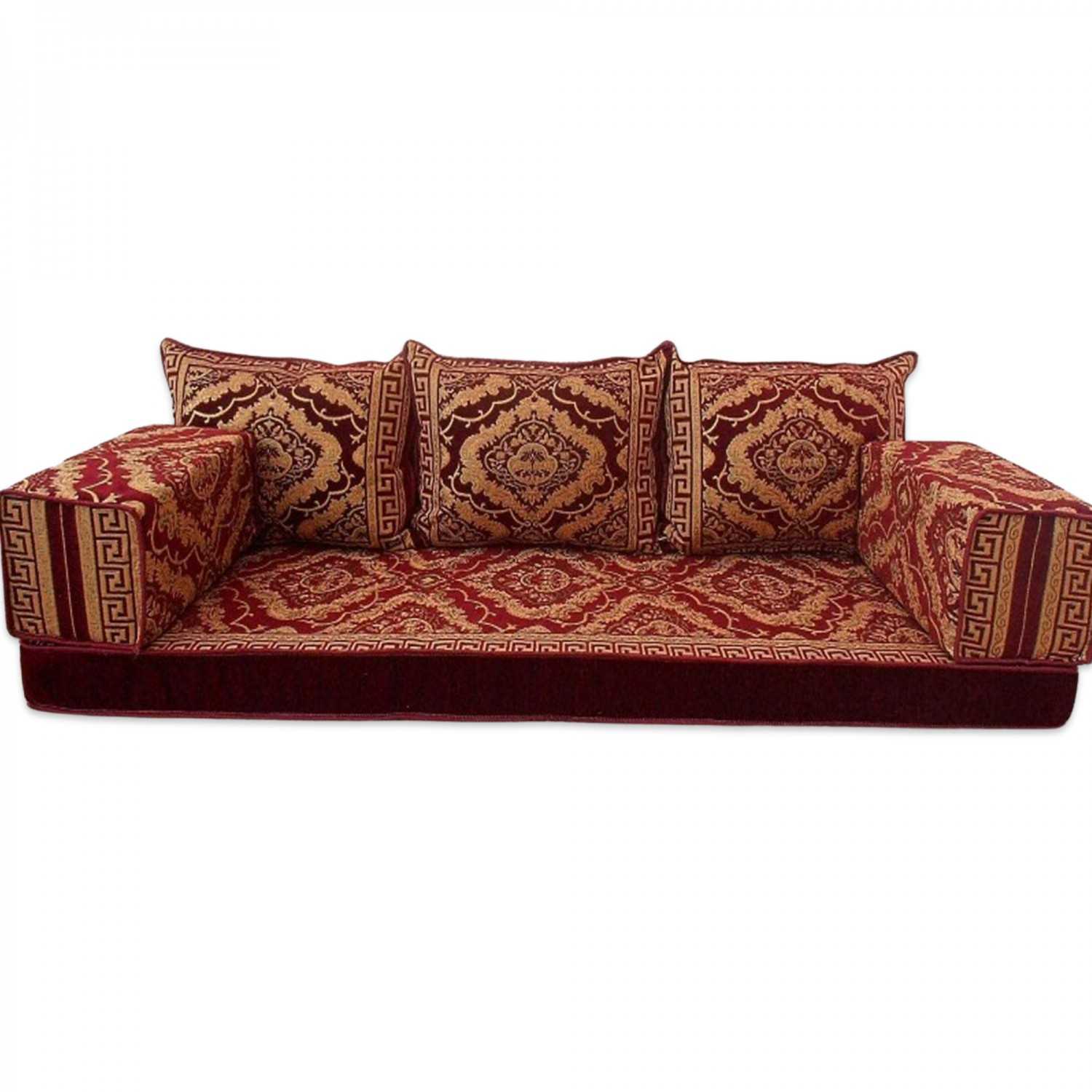 FLORAL-3 Three Seater Majlis Floor Sofa Set
