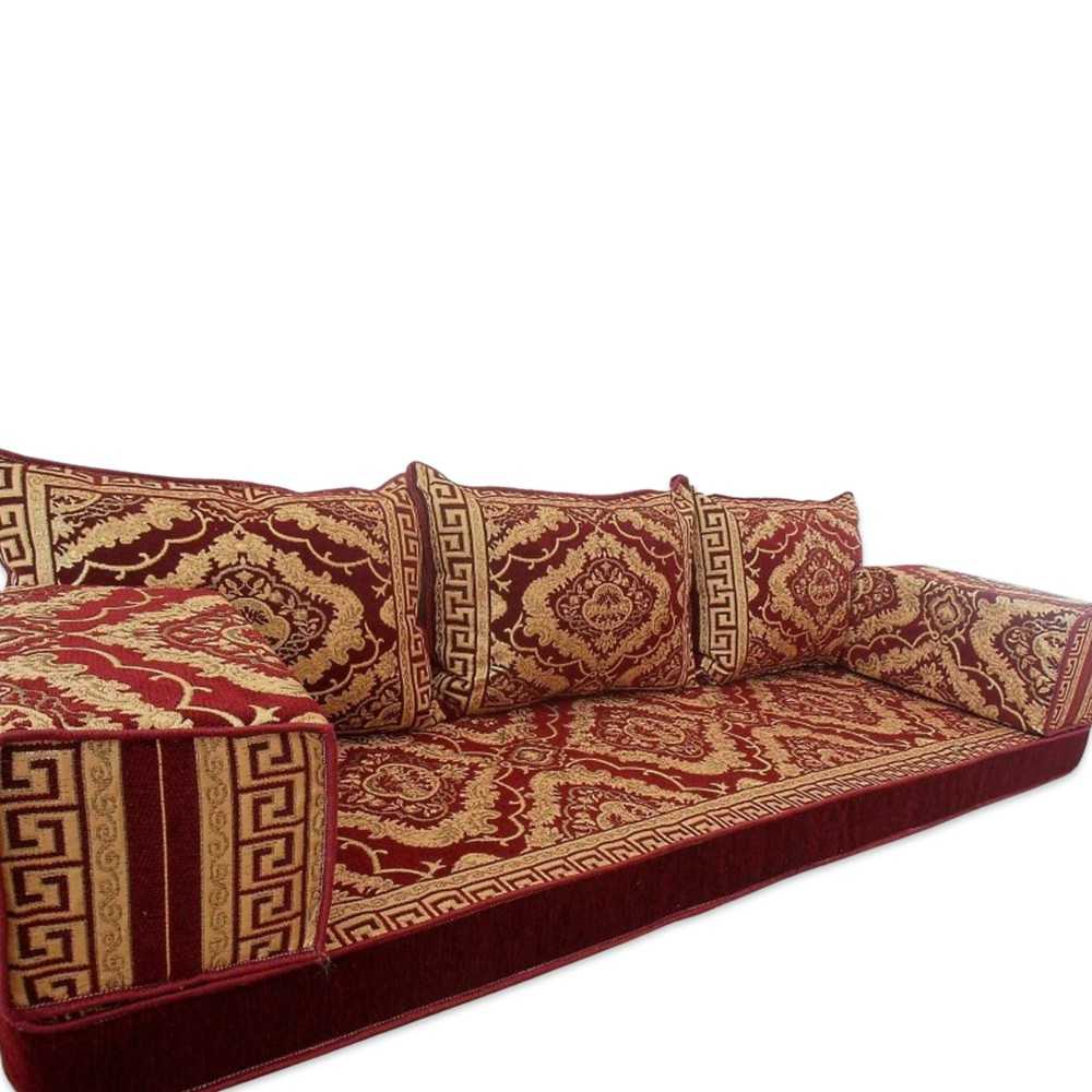 FLORAL-3 Three Seater Majlis Floor Sofa Set