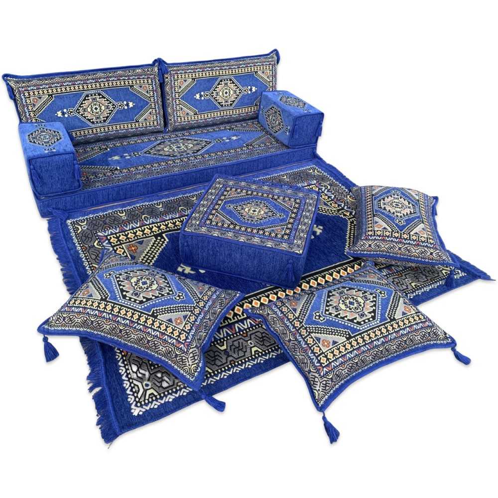 PALACE Royal Blue 10-Piece Combo Living Room Set