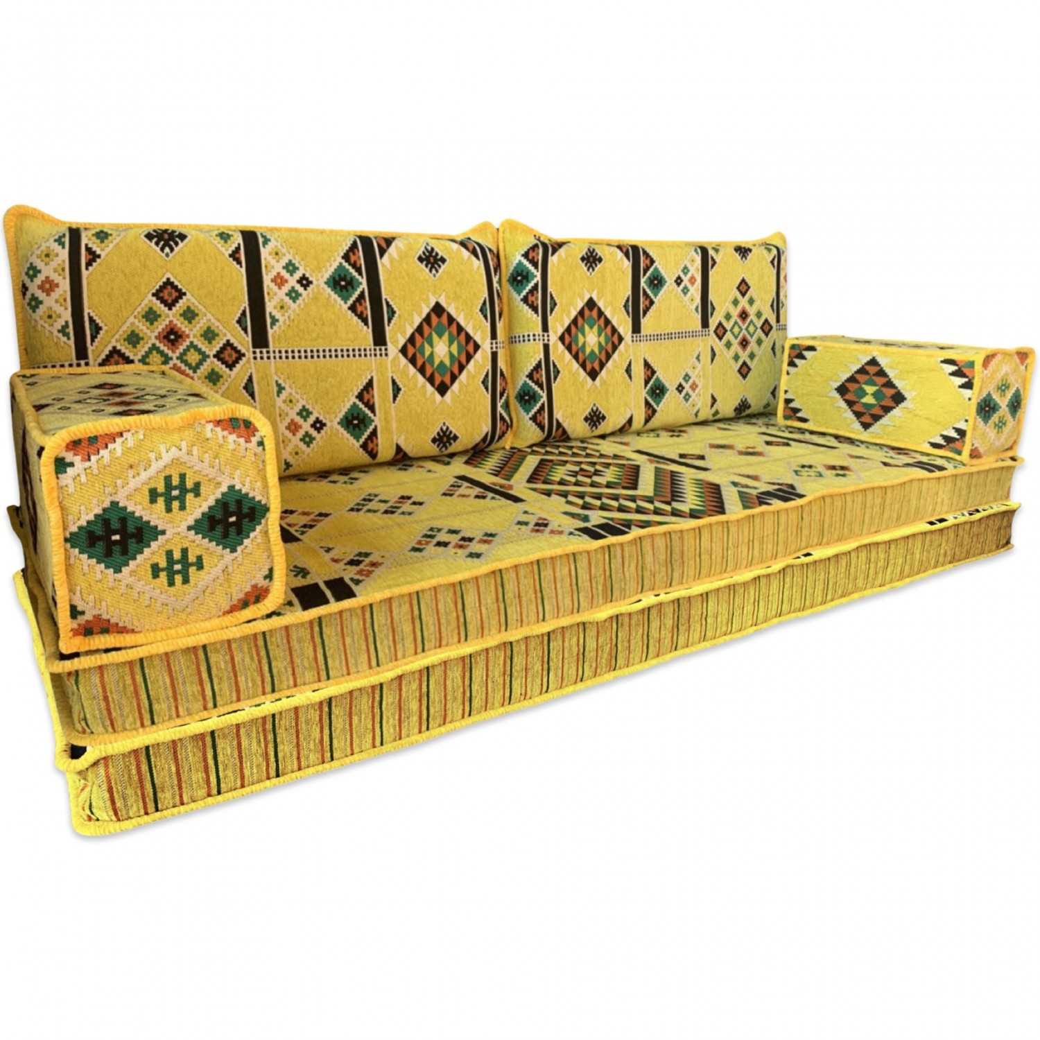 KILIM Double Base Three Seater Floor Sofa Set