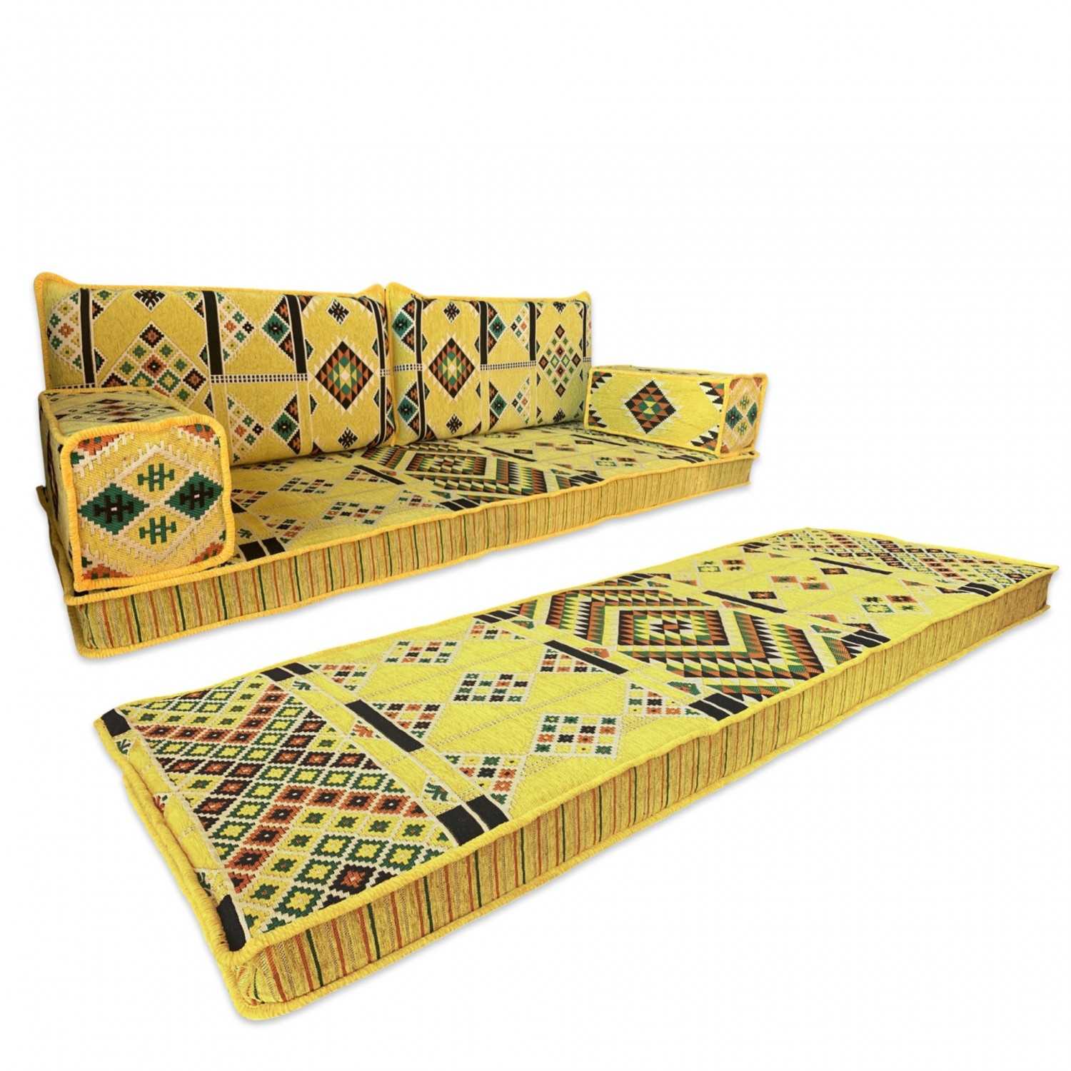 KILIM Double Base Three Seater Floor Sofa Set