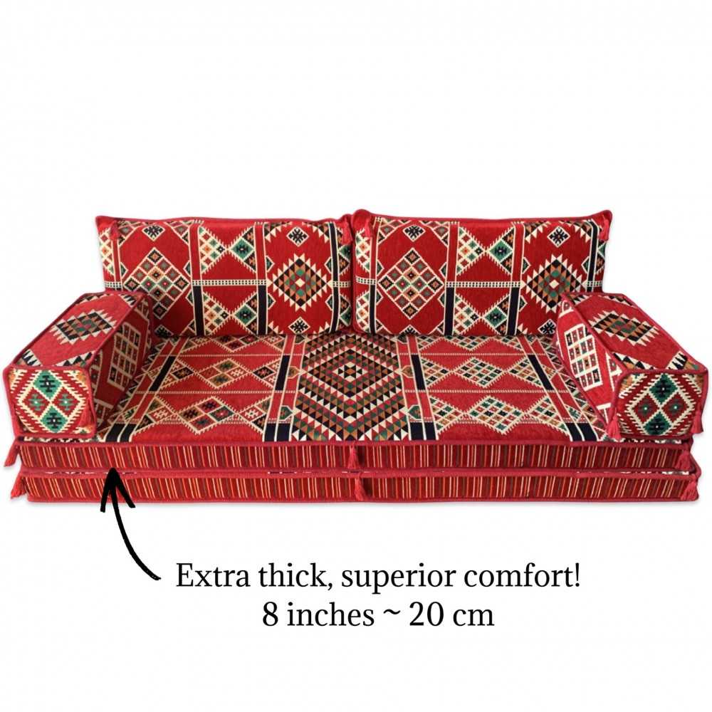 KILIM Double Base Three Seater Floor Sofa Set