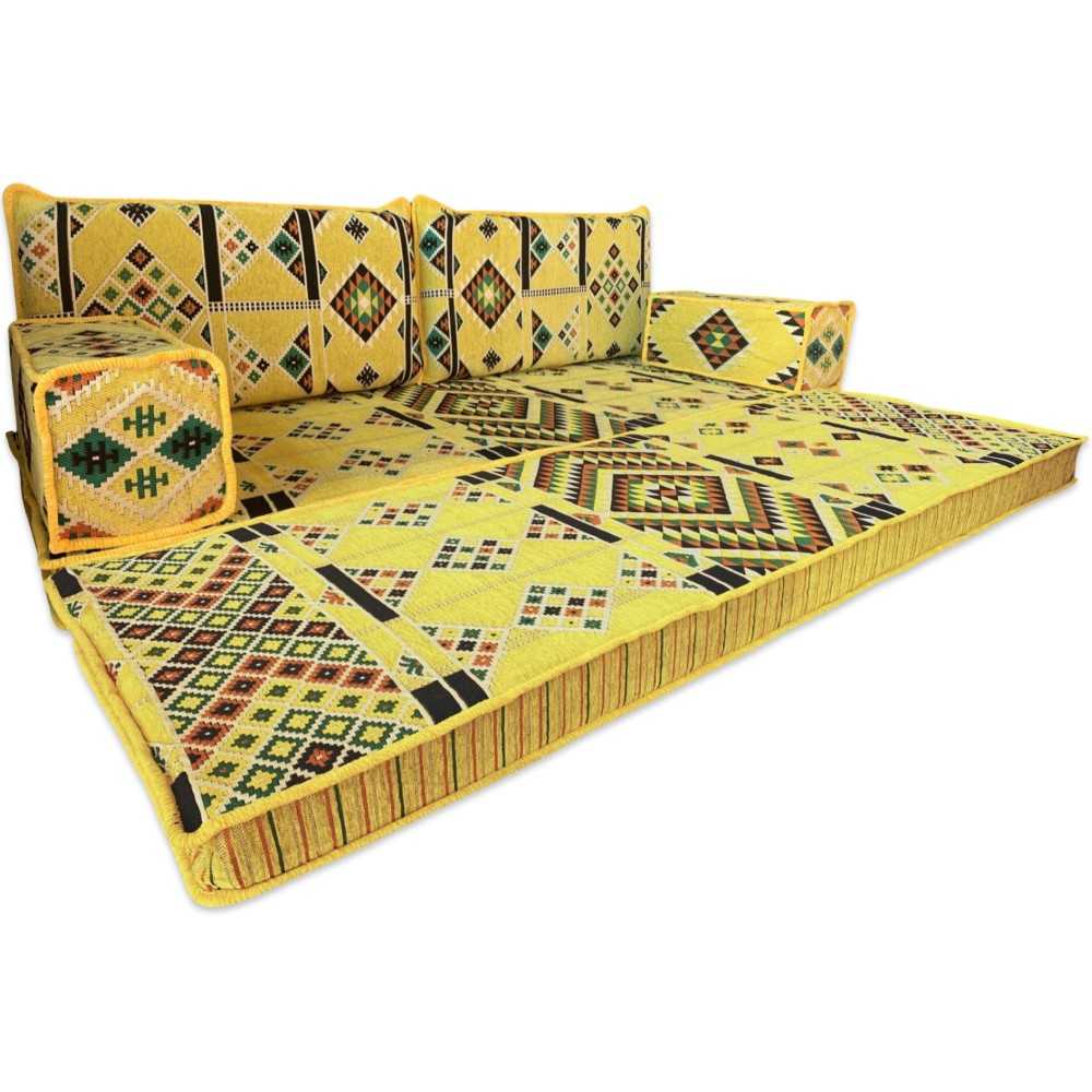 KILIM Double Base Three Seater Floor Sofa Set