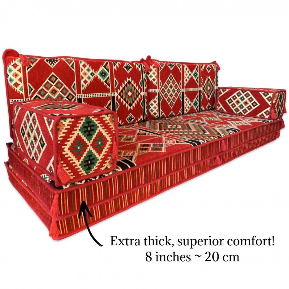 KILIM Double Base Three Seater Floor Sofa Set