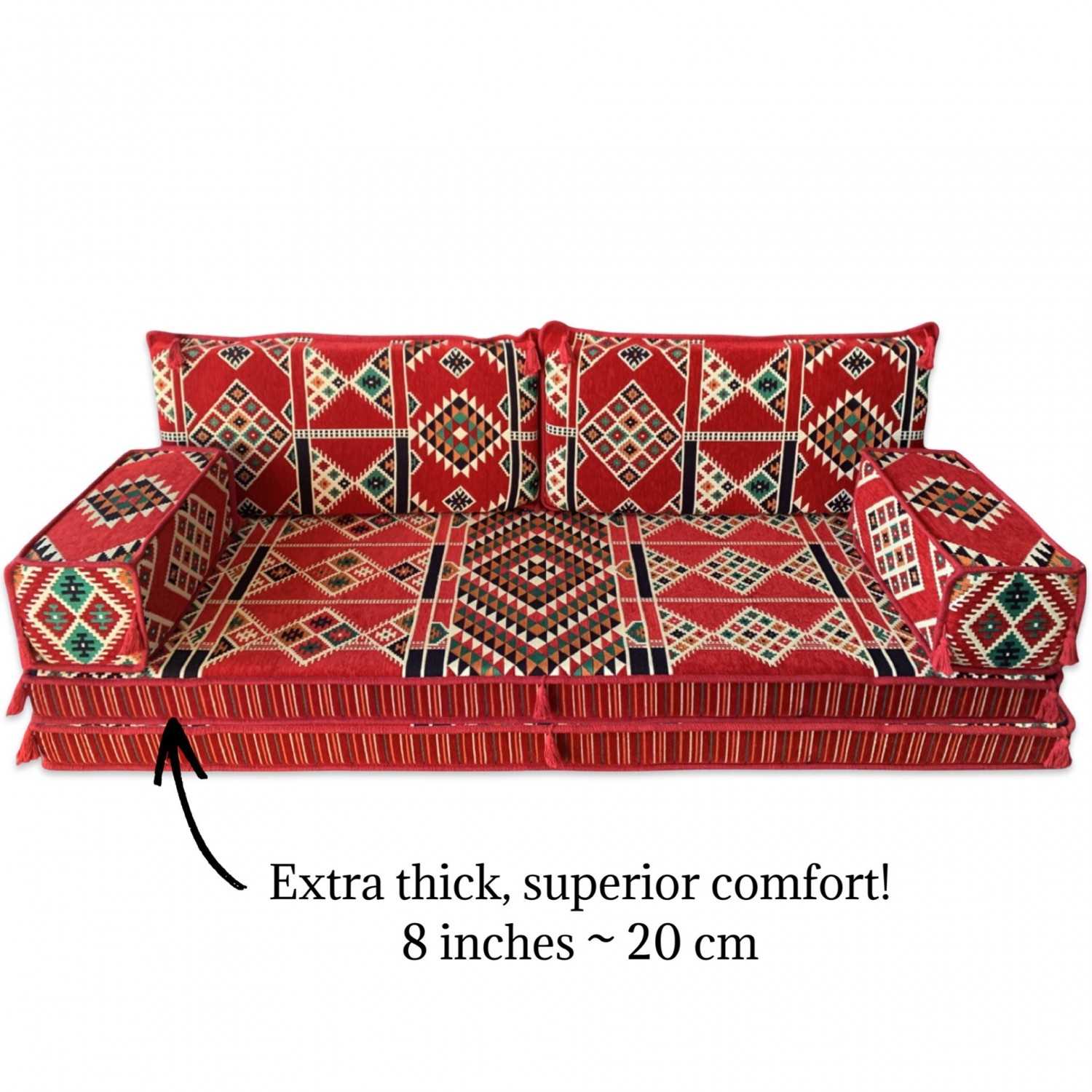 KILIM Double Base Three Seater Floor Sofa Set