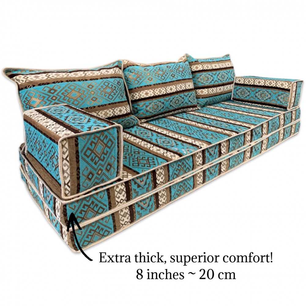 TROPICANA Double Base Three Seater Floor Sofa Set