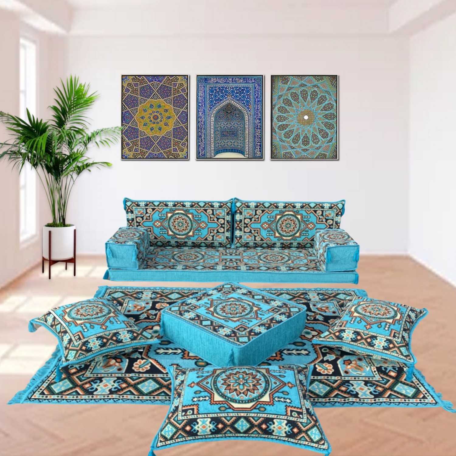 ATLANTIS Turquoise 10-Piece Combo Living Room Set