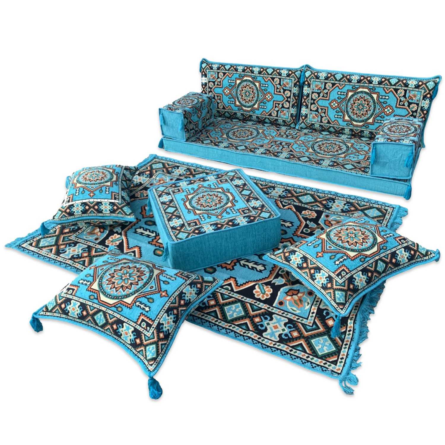 ATLANTIS Turquoise 10-Piece Combo Living Room Set